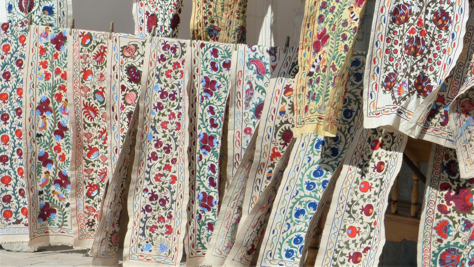 Suzanis traditionnels, Boukhara, Ouzbékistan