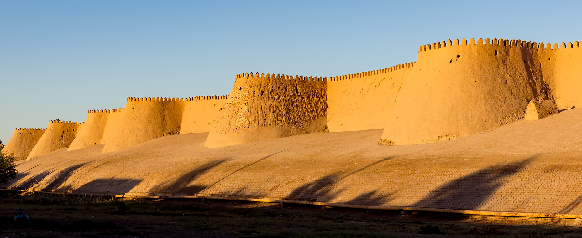 Coucher de soleil sur l'Ichan Kala, Khiva, Ouzbékistan