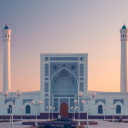 Soleil couchant sur la mosquée de Tachkent, Ouzbékistan