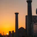 Le Registan de nuit, Samarcande, Ouzbékistan