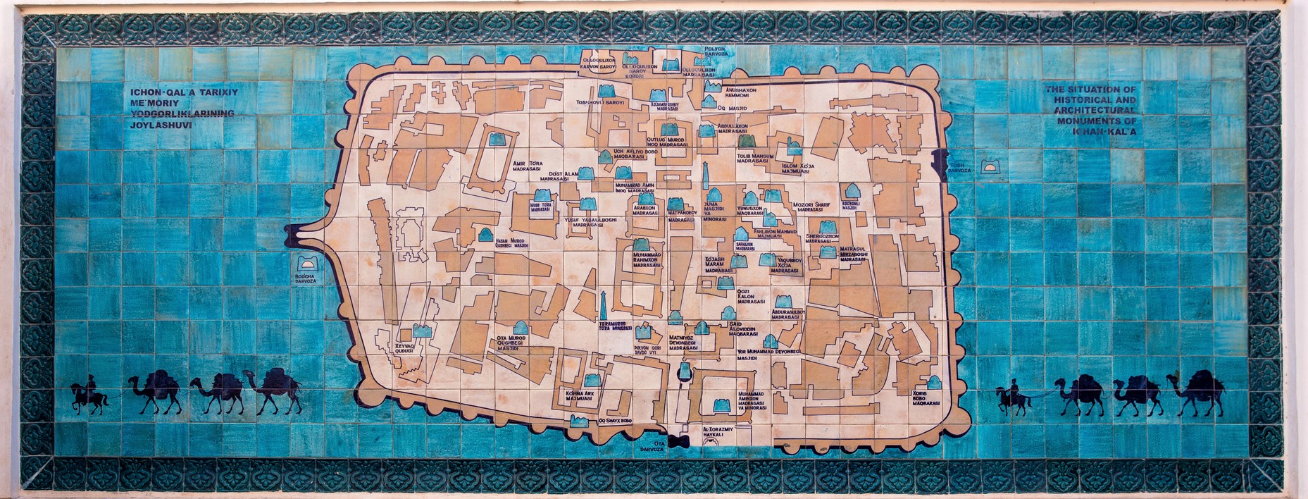 Carte de la vieille ville de Khiva, Ouzbékistan